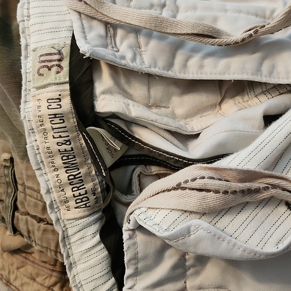 Vintage Mens Abercrombie Khakis, Size 30L, Cream/Light Tan - Picture 2 of 5